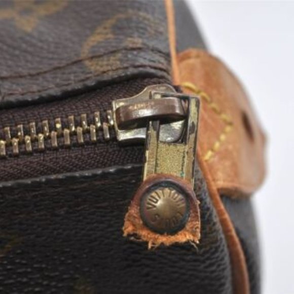 Vintage Louis Vuitton Speedy 25 Monogram Logo Satchel Boston Bag Brown Tan - Picture 12 of 16